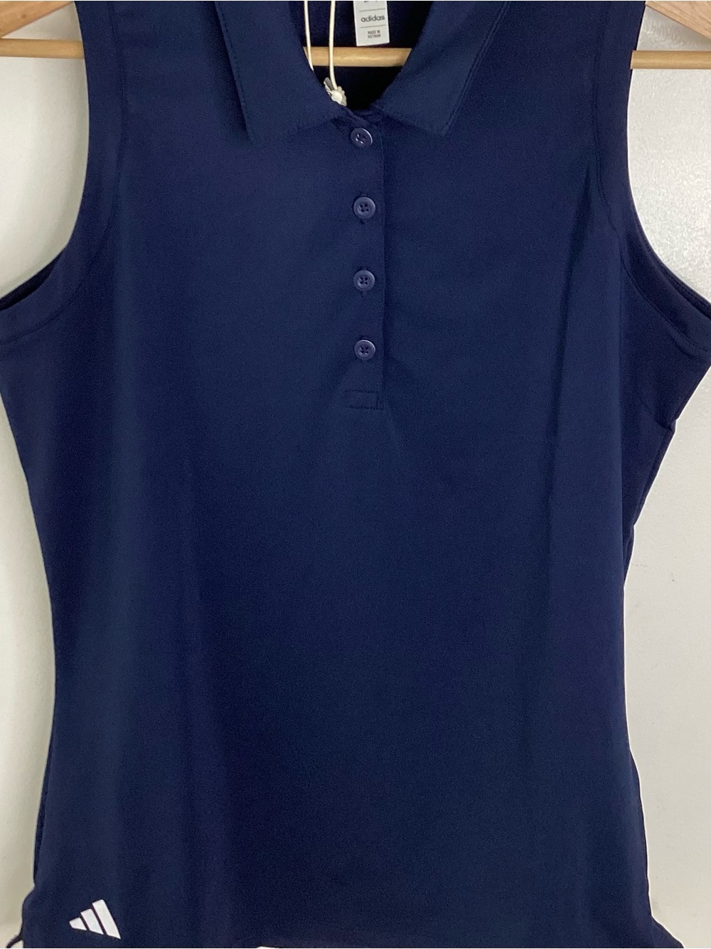 adidas Navy Sleeveless Polo Tank Top S - Picture 2 of 10